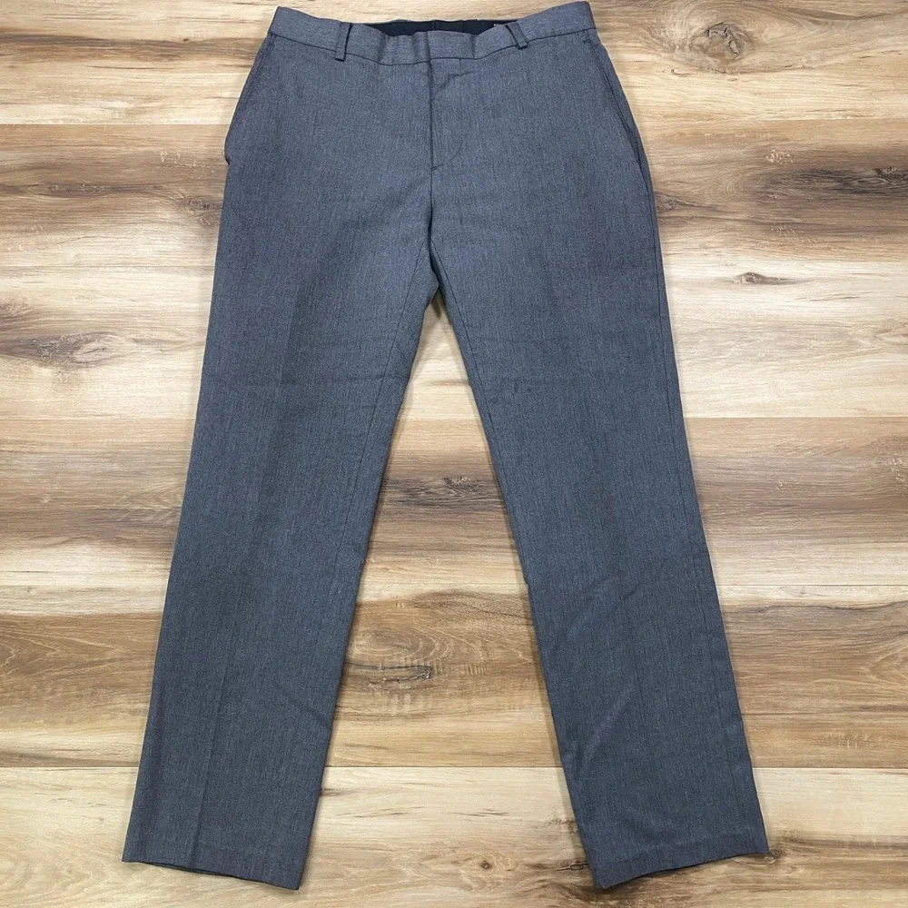 Banana Republic Dress Pants Mens 30x28 Minimalist Viscose Tailored Slim Fit Gray